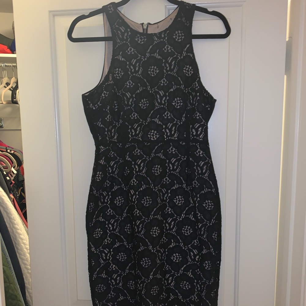 Zara black and cream dress